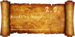 Kozári Vazul névjegykártya